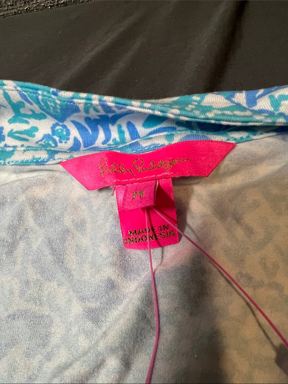 Lilly Pulitzer Light Blue & White Wrap Romper - Picture 3 of 5